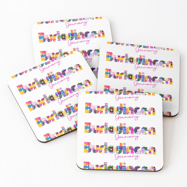 Item preview, Burladingen, Germany, Vibrant Abstract City Typography Art designed and sold by Wanderful-roads.
