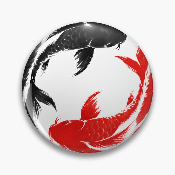 Item preview, Twin Koi Yin Yang — Japanese Ink Painting designed and sold by Mossbrush.