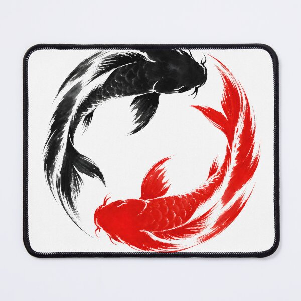 Item preview, Twin Koi Yin Yang — Japanese Ink Painting designed and sold by Mossbrush.