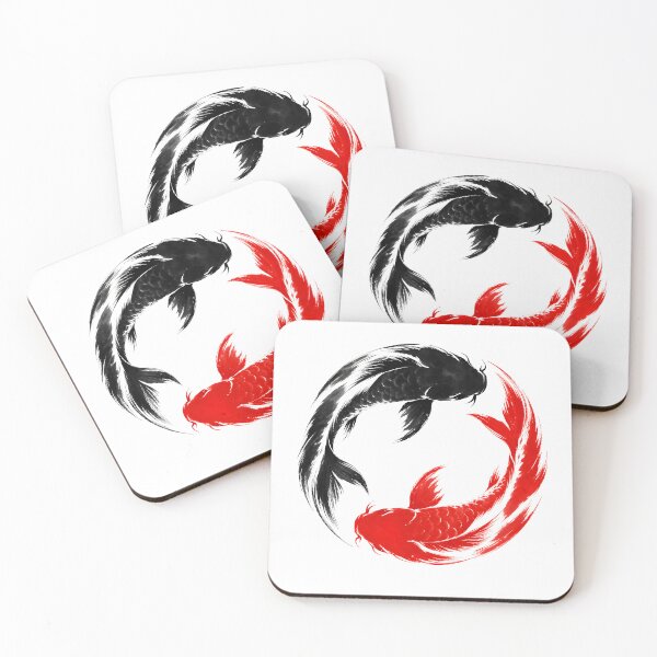 Item preview, Twin Koi Yin Yang — Japanese Ink Painting designed and sold by Mossbrush.