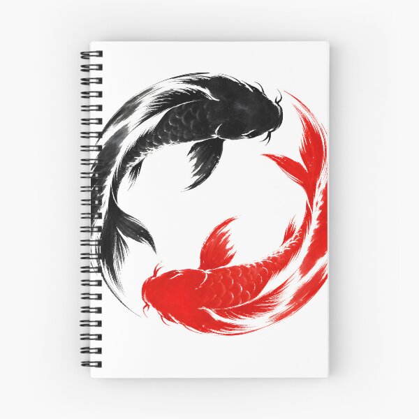 Item preview, Twin Koi Yin Yang — Japanese Ink Painting designed and sold by Mossbrush.