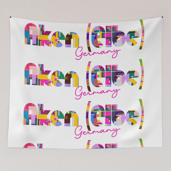 Item preview, Aken (Elbe), Germany, Vibrant Abstract City Typography Art designed and sold by Wanderful-roads.