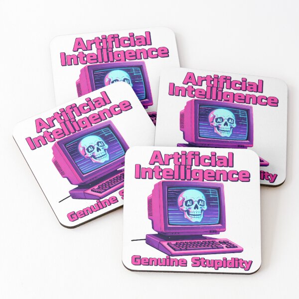 Item preview, Artificial Intelligence Genuine Stupidity Retro Tech Funny designed and sold by Gallery-yuuna .