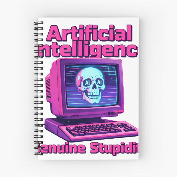 Item preview, Artificial Intelligence Genuine Stupidity Retro Tech Funny designed and sold by Gallery-yuuna .