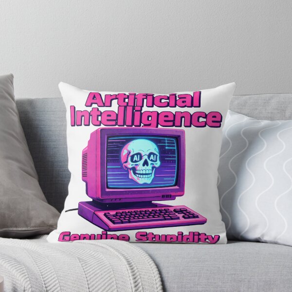 Item preview, Artificial Intelligence Genuine Stupidity Retro Tech Funny designed and sold by Gallery-yuuna .