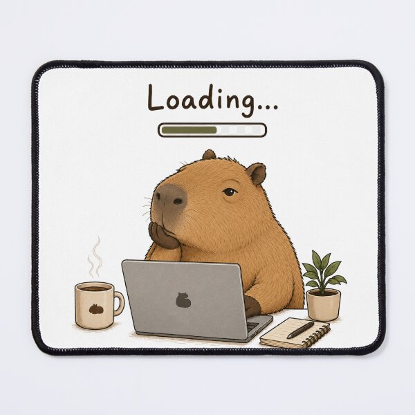 Item preview, Loading... Capybara T-Shirt | Cute Working Capybara | Funny Productivity & Coffee Lover Gift designed and sold by Little Moments Co..