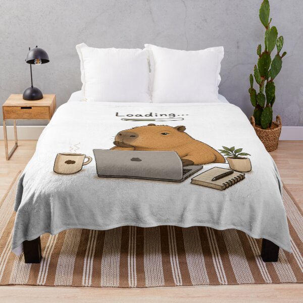 Item preview, Loading... Capybara T-Shirt | Cute Working Capybara | Funny Productivity & Coffee Lover Gift designed and sold by Little Moments Co..