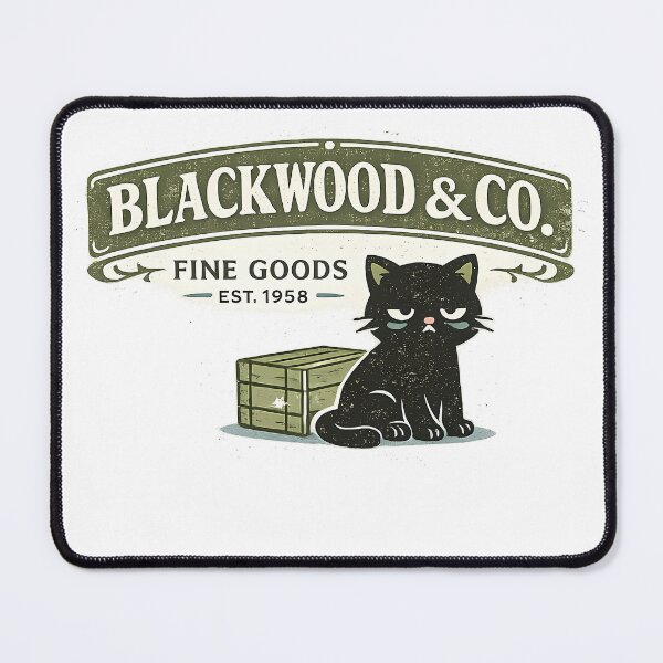 Item preview, Blackwood & Co Vintage Black Cat Cute Retro Design designed and sold by Moonveil_Studio.