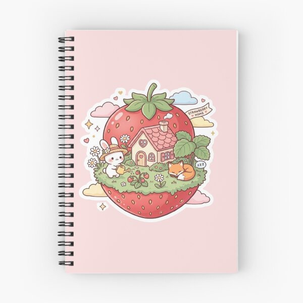 Item preview, Cozy Strawberry Planet Kawaii Cottage Sticker | Cute Mini World Fantasy Art designed and sold by CreativeNest Prints.
