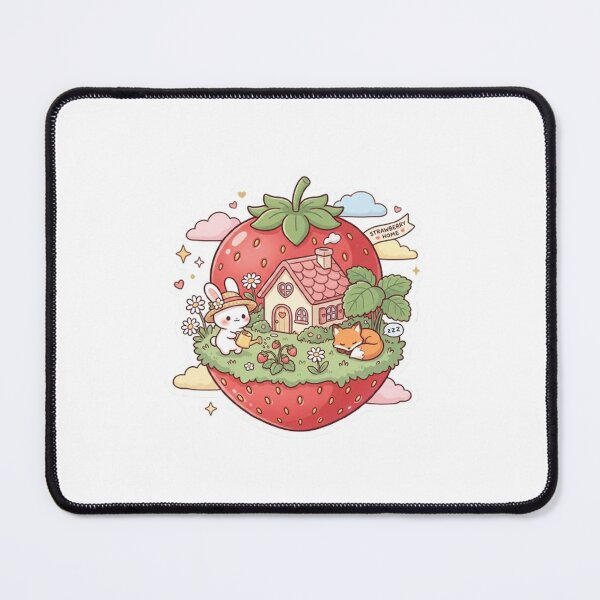 Item preview, Cozy Strawberry Planet Kawaii Cottage Sticker | Cute Mini World Fantasy Art designed and sold by CreativeNest Prints.