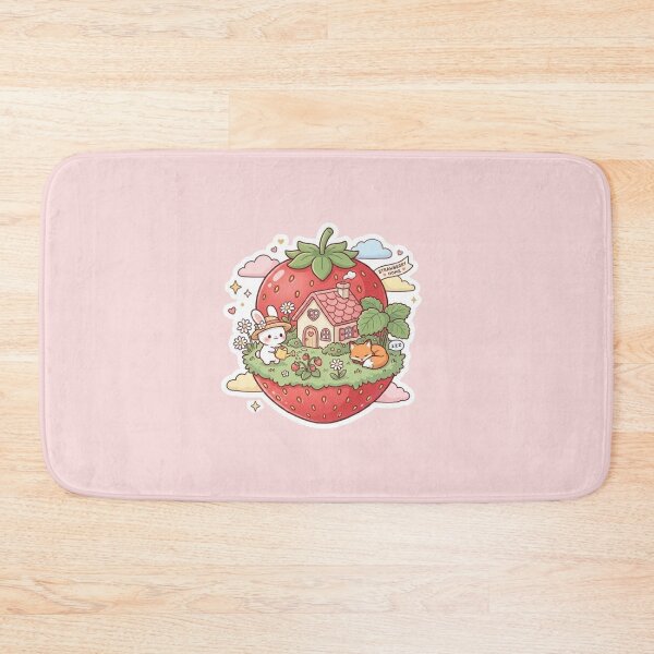 Item preview, Cozy Strawberry Planet Kawaii Cottage Sticker | Cute Mini World Fantasy Art designed and sold by CreativeNest Prints.