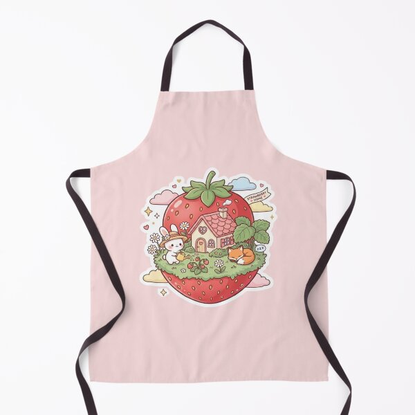 Item preview, Cozy Strawberry Planet Kawaii Cottage Sticker | Cute Mini World Fantasy Art designed and sold by CreativeNest Prints.