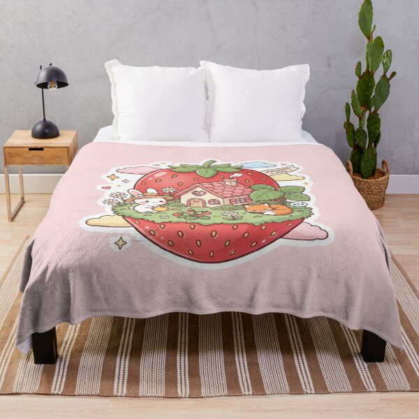 Item preview, Cozy Strawberry Planet Kawaii Cottage Sticker | Cute Mini World Fantasy Art designed and sold by CreativeNest Prints.