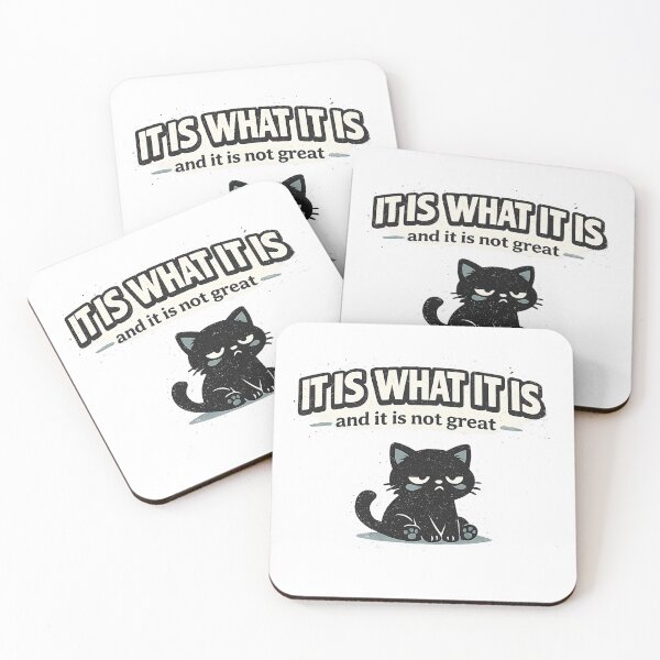 Item preview, It Is What It Is Funny Black Cat Meme designed and sold by Moonveil_Studio.