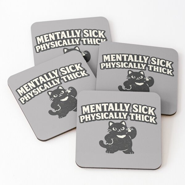 Item preview, Mentally Sick Physically Thick Funny Chubby Cat Meme designed and sold by Moonveil_Studio.