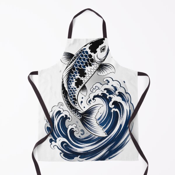 Item preview, Koi & Wave — Japanese Ukiyo-e Woodblock Style designed and sold by Mossbrush.
