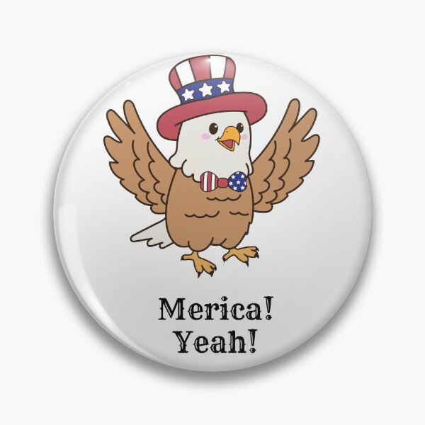 Item preview, Cute Patriotic Eagle with Uncle Sam Hat – American Independence Day Cartoon Bird designed and sold by BoldPowStudio.
