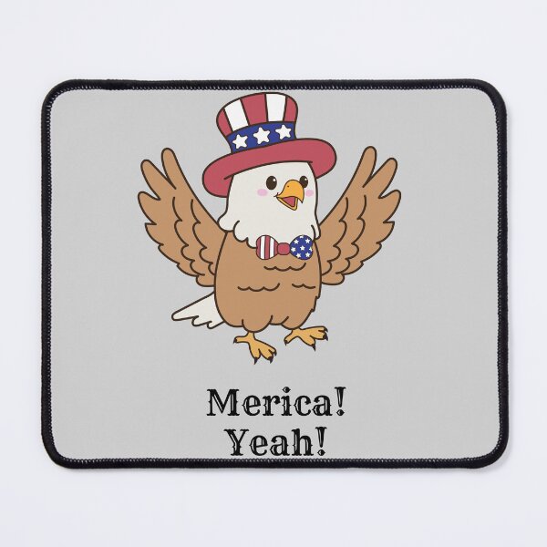 Item preview, Cute Patriotic Eagle with Uncle Sam Hat – American Independence Day Cartoon Bird designed and sold by BoldPowStudio.