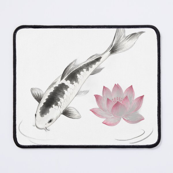 Item preview, Koi & Lotus — Minimalist Zen Ink Painting designed and sold by Mossbrush.