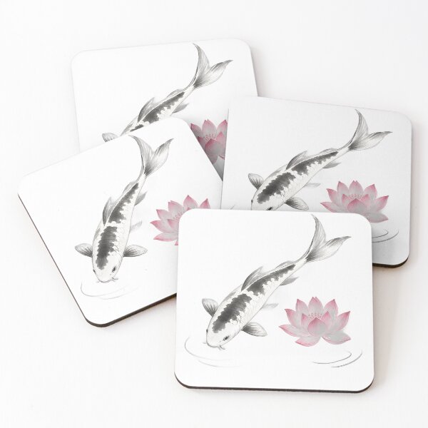 Item preview, Koi & Lotus — Minimalist Zen Ink Painting designed and sold by Mossbrush.