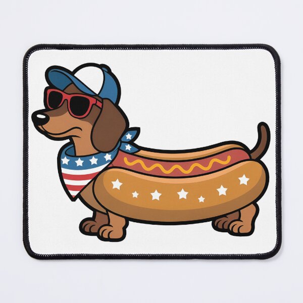 Item preview, 4th Of July Hot Dog Dachshund designed and sold by Aura Design Studios.