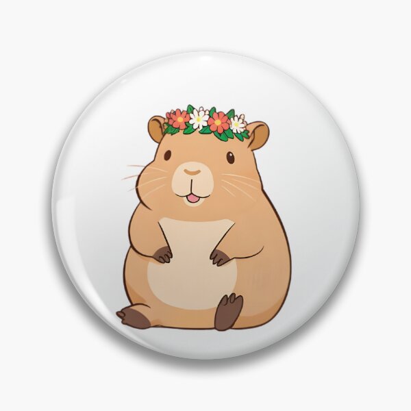 Item preview, Festival Capybara — Kawaii Flower Crown Sticker designed and sold by tommysworks.