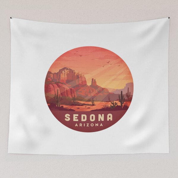 Item preview, Sedona Arizona: Cathedral Rock Desert Illustration designed and sold by CircinusStore.