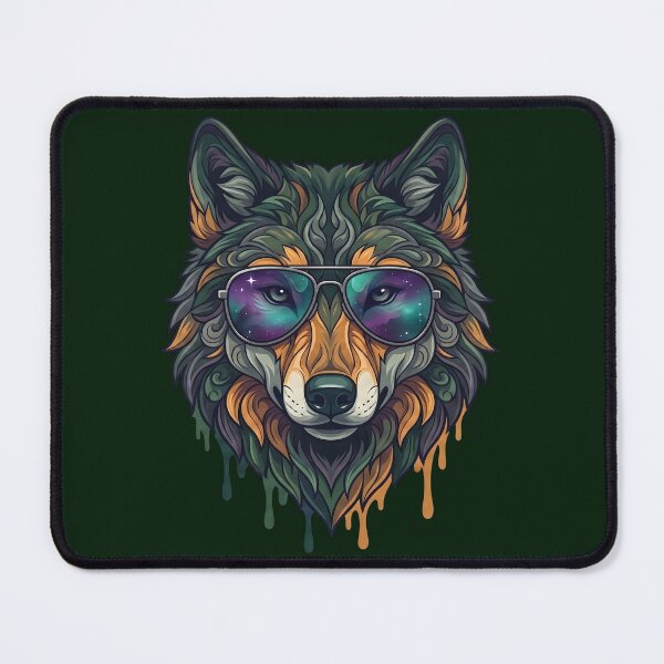 Item preview, Cool Wolf Wearing Space Galaxy Sunglasses Street Art Portrait designed and sold by artscripts.