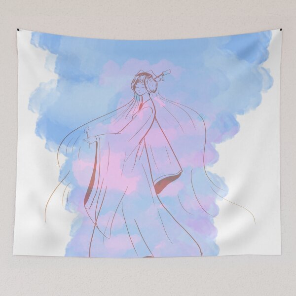 Item preview, Dreamy Cloud Goddess | Celestial Anime Art designed and sold by DreamerX.