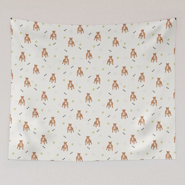 Item preview, Minimalist Flat Design Staffordshire Bull Terrier White Pattern designed and sold by svitlaarty.