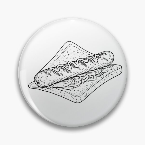 Item preview, Aussie Icon | Sausage Sambo | Sausage Sandwich | Sausage Sizzle | Line drawing designed and sold by TheWombatShed.