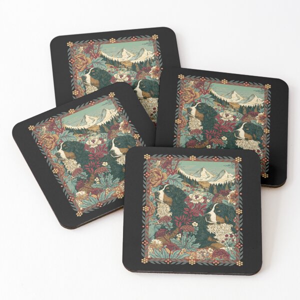 Item preview, Vintage Bernese Mountain Dog Botanical Landscape designed and sold by AntiqueImages.