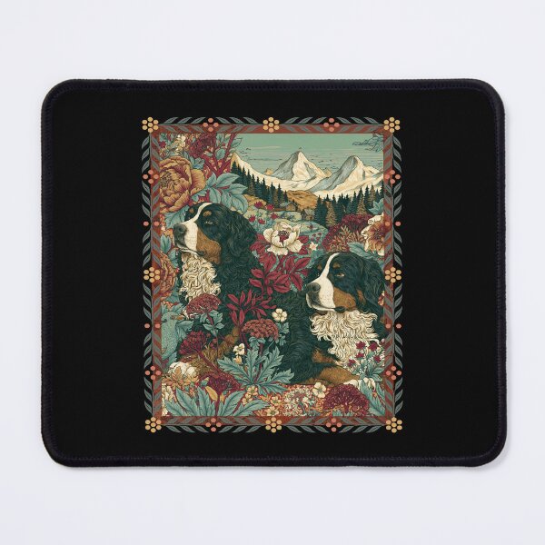 Item preview, Vintage Bernese Mountain Dog Botanical Landscape designed and sold by AntiqueImages.