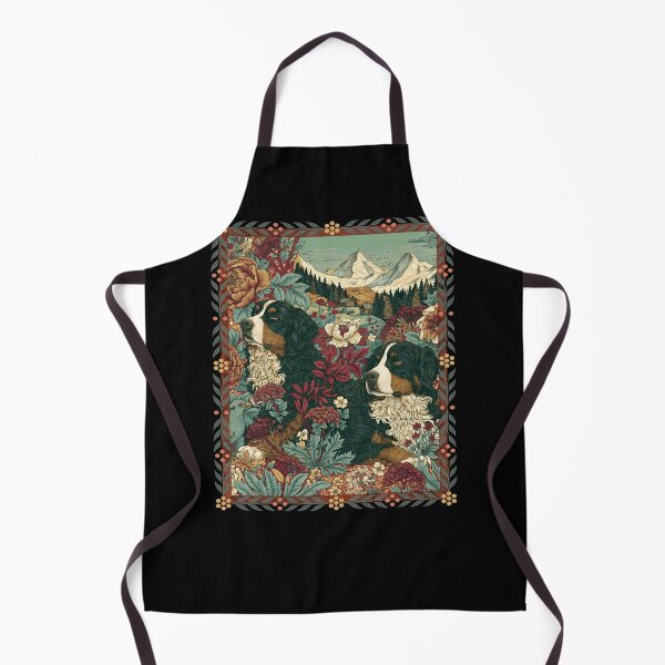 Item preview, Vintage Bernese Mountain Dog Botanical Landscape designed and sold by AntiqueImages.