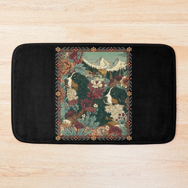 Item preview, Vintage Bernese Mountain Dog Botanical Landscape designed and sold by AntiqueImages.