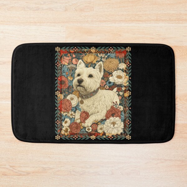 Item preview, Vintage Westie Dog Morris Style Botanicall designed and sold by AntiqueImages.