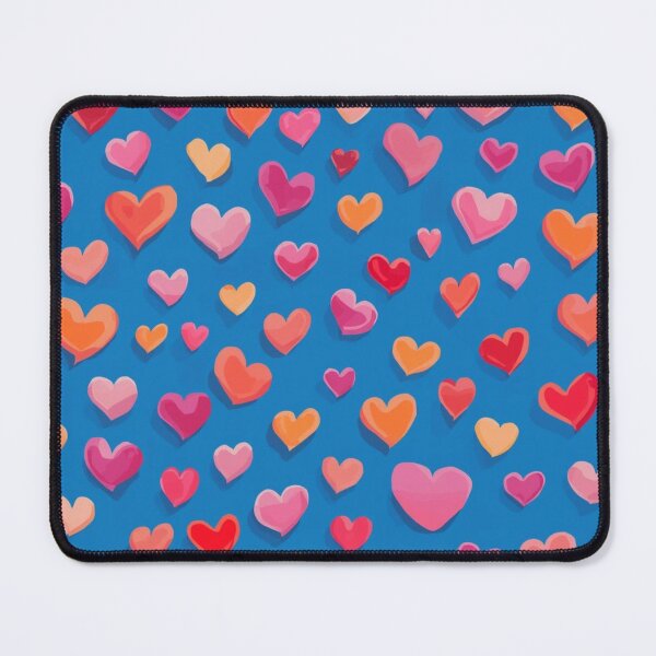 Item preview, Colorful Heart Pattern | Cute Pink & Red Hearts on Blue Background | Valentine's Day Aesthetic designed and sold by Goca Shop.