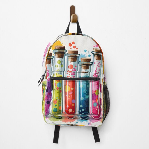 Item preview, Watercolor Science-Chemistry 5 Test Tubes Chemical Reaction Illustration designed and sold by GrinGalore.