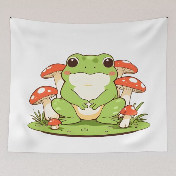 Item preview, Goblincore Frog — Mushroom Forager Kawaii Sticker designed and sold by tommysworks.