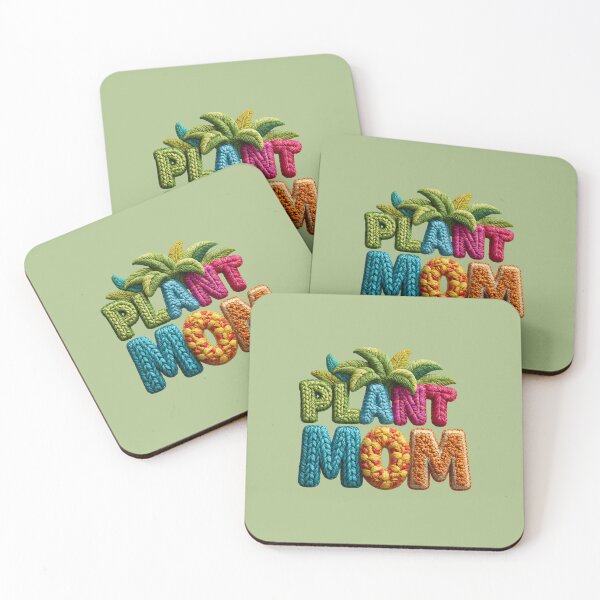 Item preview,  Colorful Knitted Plant Mom Typography designed and sold by MegaNovaArt.