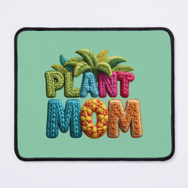 Item preview,  Colorful Knitted Plant Mom Typography designed and sold by MegaNovaArt.