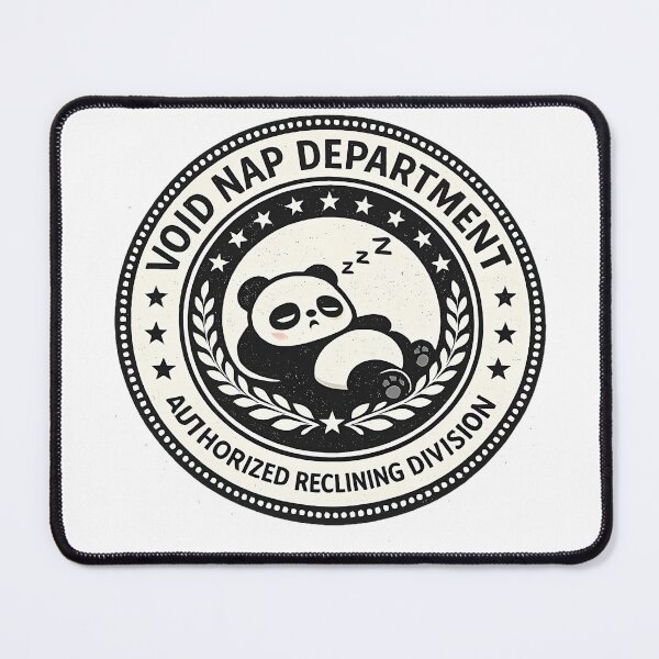 Item preview, Void Nap Department Funny Sleeping Panda Meme designed and sold by Gremlin Hours.