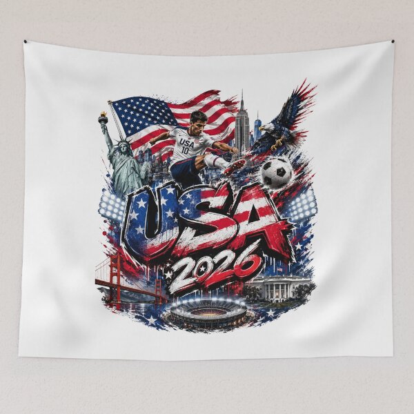 Item preview, World Cup 2026 USA Soccer Merch | 4th of July  USA independence Day|Football Fan Gear | USA Sports Apparel Tee|  Soccer worldcup ChampionshipSoccer World ver 2 designed and sold by CosmicNook1.