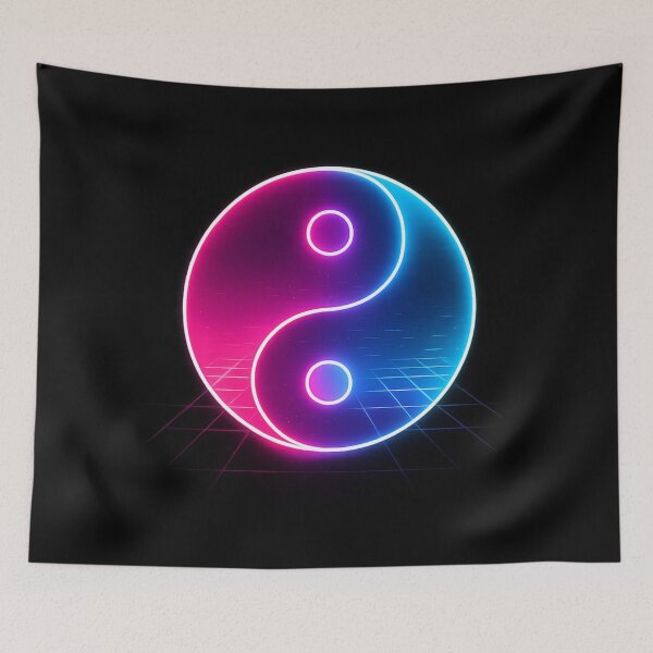 Item preview, Yin Yang – Équilibre Synthwave Néon designed and sold by Wawan35200.