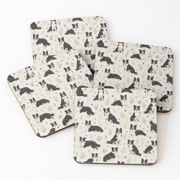 Item preview, Border Collie Watercolor Floral Seamless Pattern designed and sold by blankTeeShirt.
