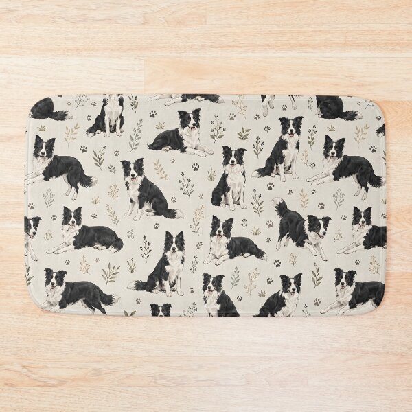 Item preview, Border Collie Watercolor Floral Seamless Pattern designed and sold by blankTeeShirt.