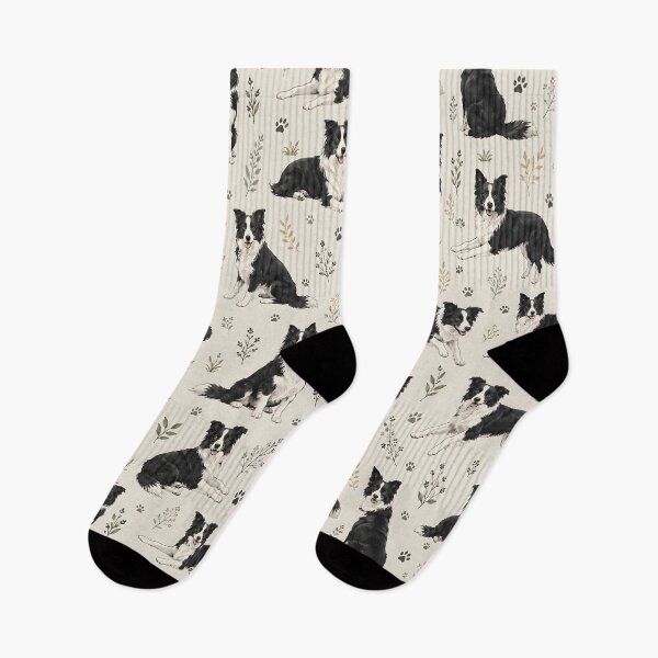 Item preview, Border Collie Watercolor Floral Seamless Pattern designed and sold by blankTeeShirt.