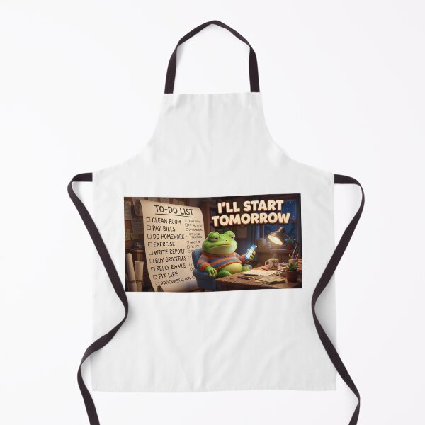 Item preview, I'll Start Tomorrow | Funny Frog Meme designed and sold by Brain Cell studios.