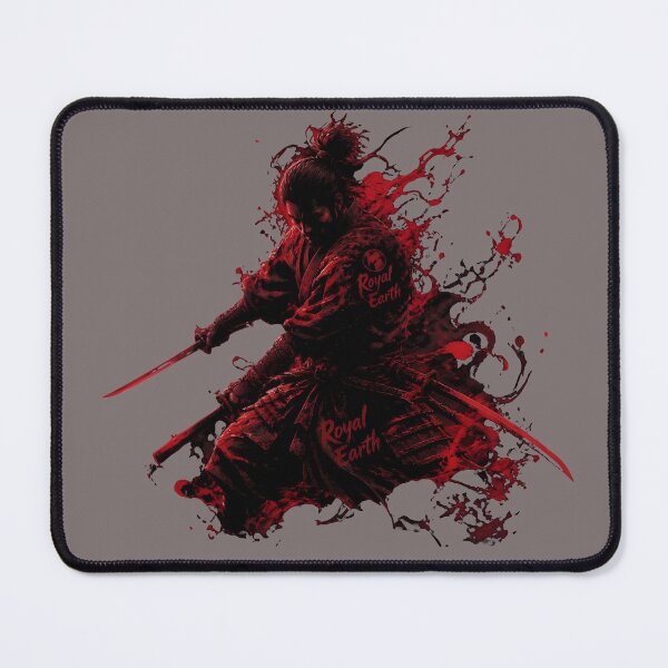 Item preview, Red Splatter Samurai Warrior with Dual Katanas Silhouette designed and sold by RoyalEarthstore.
