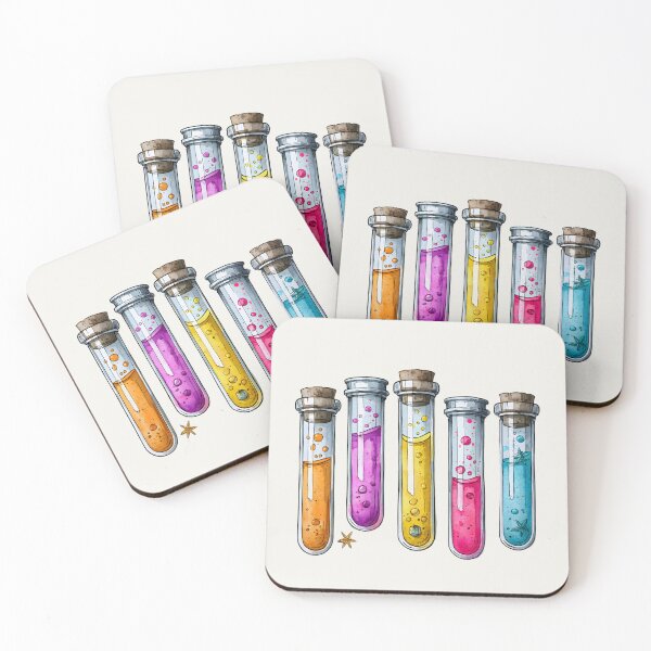 Item preview, Urban Sketching Science-Chemistry 5 Test Tubes Chemical Reaction Illustration designed and sold by GrinGalore.